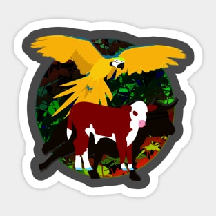 Parrot and Calf Sticker